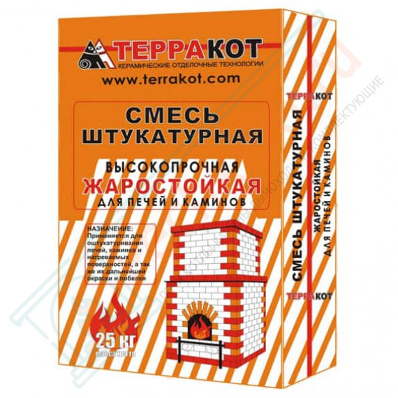 Смесь глино-шамотная "Терракот", штукатурная жаростойкая высокопрочная, 10 кг (Терракот) в Кирове