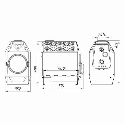 Отопительная печь Stoker TERMO 150-C AQUA, стекло (Ермак) до 150 м3