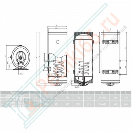 Бойлер косвенного нагрева Optima MB 80 pkd/pkl (Metalac)