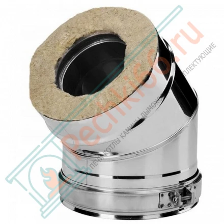 Отвод 45° V50R с изол (AISI-321/0,8-ОЦИНК-RAL/0,5) d-150/250 (Вулкан-Cerablanket)