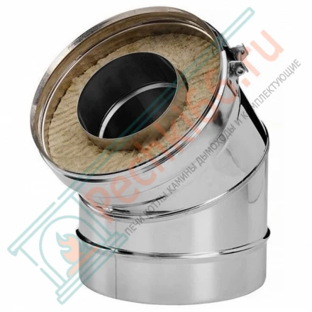 Отвод 45° V50R с изол (AISI-321/0,8-ОЦИНК-RAL/0,5) d-150/250 (Вулкан-Cerablanket)