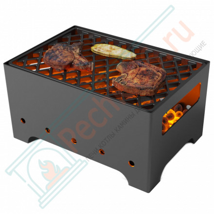 Мангал "Турист 1" с чугунной решеткой "Стейк" (Везувий)