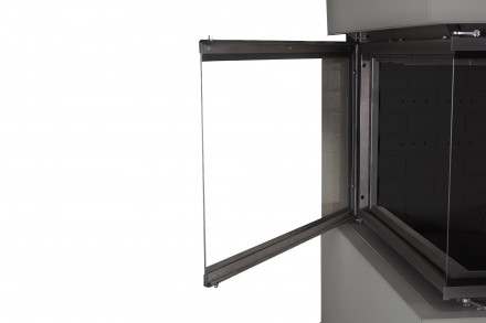 Камин Родос 900 ГРАФИТ, шамот черный (ЭкоКамин)