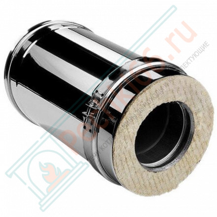 Сэндвич труба V50R с изол L=250 (AISI-310S/0,8-ОЦИНК-RAL/0,5) d-104/200 (Вулкан-Cerablanket)