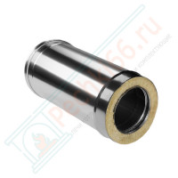 Сэндвич труба для дымохода L=500 (НЕРЖ-321/0,5-НЕРЖ-439/0,5) d-120/200 (Дымок-Lux) Сэндвич труба для дымохода L=500 (НЕРЖ-321/0,5-НЕРЖ-439/0,5) d-120/200 (Дымок-Lux)