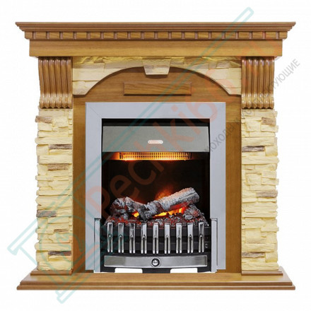 Электрокаминокомплект Dublin - Дуб / Сланец с очагом Danville Chrome FB2