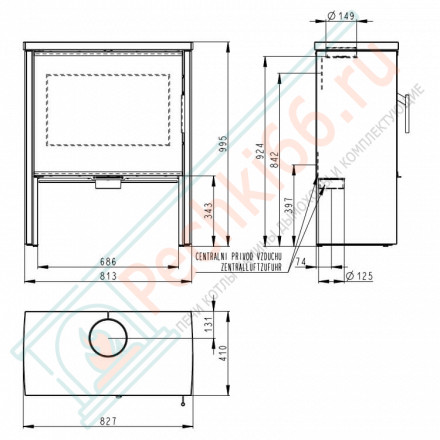 Печь-камин Riano N камень (Romotop)