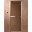 Дверь стеклянная для бани, бронза матовая 2100х700 (DoorWood)