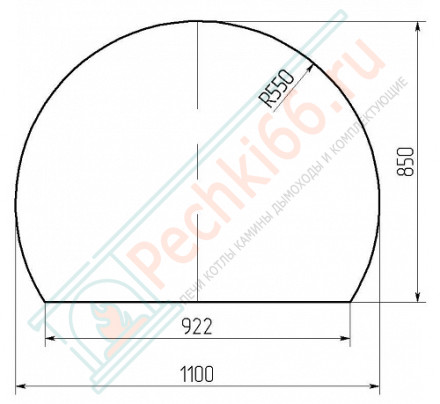 Стекло под печь камин SPK-2 сатин (белое) 1100х850х6 мм