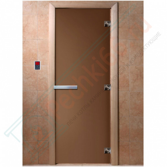 Дверь стеклянная для бани, бронза матовая 1700х700 (DoorWood)