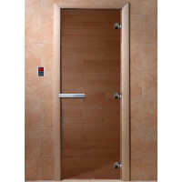 Дверь стеклянная для бани, бронза прозрачная, 2000х800 (DoorWood) Дверь стеклянная для бани, бронза прозрачная, 2000х800 (DoorWood)
