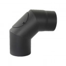 Отвод 90° с ревизией, черный d-120 (КПД) Отвод 90° с ревизией, черный d-120 (КПД)