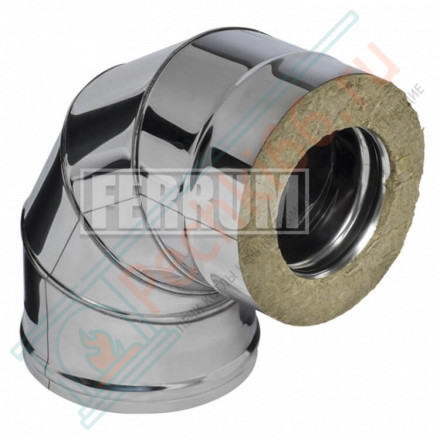 Сэндвич колено 90° (НЕРЖ-430/1,0-НЕРЖ-430/0,5) d-150/210 (Ferrum HF Plus)