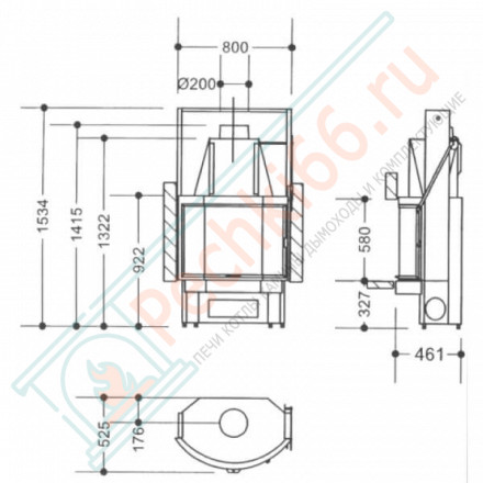 Каминная топка Emeraude 1821 (Supra) 11 кВт