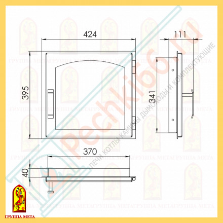 Дверка для камина ДЕ-424 1А (Мета)