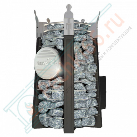 Банная печь Августа СТОУН с панорамным стеклом (Добросталь)