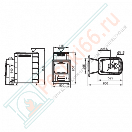 Печь для бани Ангара 2012 Inox Витра ЗК ТО антрацит (T.M.F) до 18 м3