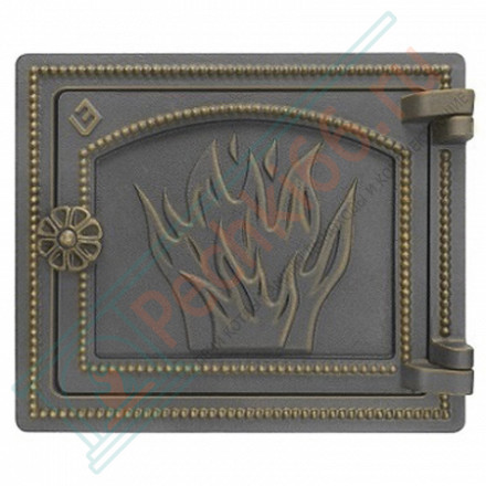 Дверца печная чугунная ДТ-3, бронза (Везувий)