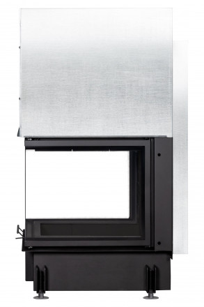 Топка Дельта 700 PB три стекла подовое горение принтинг черный шамот (Экокамин)