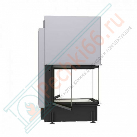 Топка Дельта 700 B три стекла подовое горение принтинг черный шамот (Экокамин)