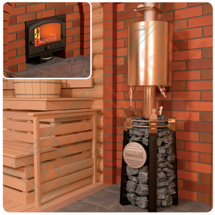 Банная печь Фредерика СТОУН со стеклом (Добросталь)