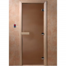 Дверь стеклянная для бани "Теплая ночь" бронза матовая 2000х800 (DoorWood)