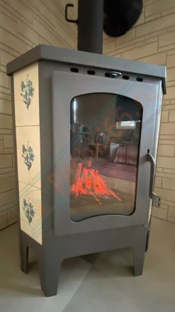 Печь-камин ЭкоКамин Бавария Угловая Незабудка, с плитой под ключ (монтаж 14.05.2017)