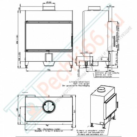 Стальная топка HEAT 2G 80.50.01 (Romotop)
