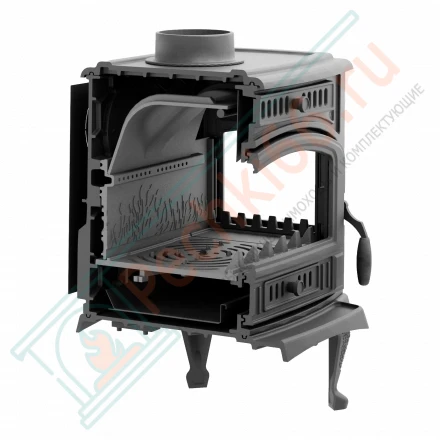 Печь-камин отопительная ПМЧ-13С, с патиной (Сибирский ЖАР)