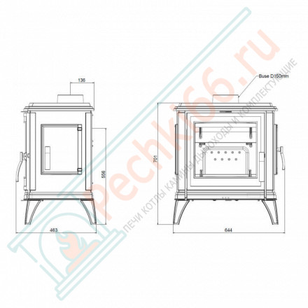 Печь-камин SEDAN M серая эмаль (INVICTA)