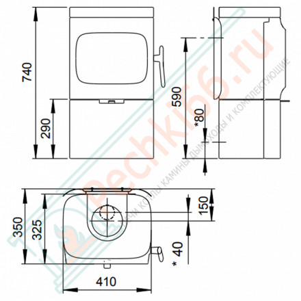Чугунная печь-камин F 105 R B WHE, стеатит (Jotul)