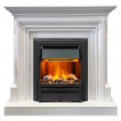 Электрический Каминокомплект Bradford - Белый с очагом Brookline Black Электрический Каминокомплект Bradford - Белый с очагом Brookline Black