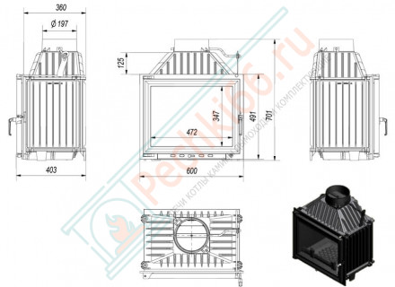 Чугунная топка Maja (Kratki)