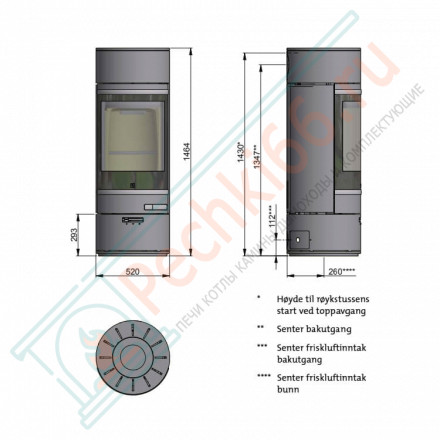 Печь-камин Scan 85-1 Low Top/Low Base, вермикулитовые плиты, BP (Scan)