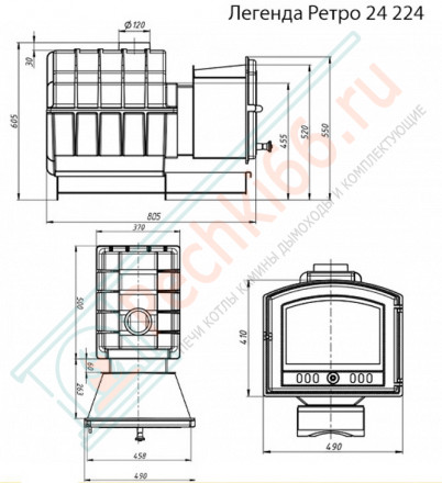 Чугунная печь для бани Легенда Ретро 24 224 (Везувий)