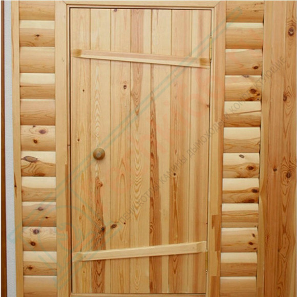 Входная деревянная дверь для бани 1800x900x40 сосна (Россия) в Кирове