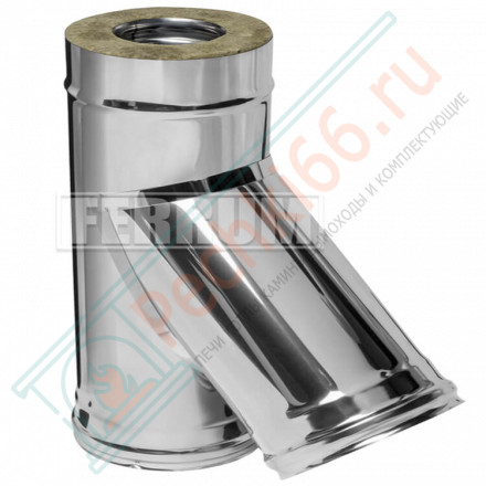 Сэндвич тройник 45° (НЕРЖ-430/0,8-НЕРЖ-430/0,5) d-120/200 (Ferrum HF)