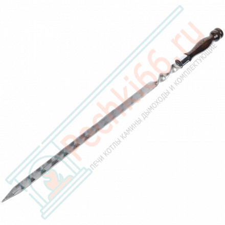 Шампур для люля-кебаб с деревянной ручкой, нерж. ст (500х20х3 мм)