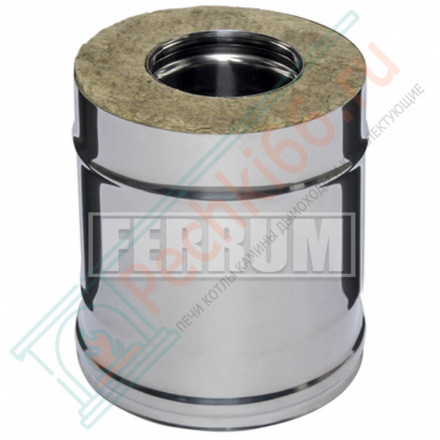 Сэндвич труба для дымохода L=0,25м (НЕРЖ-430/0,8-НЕРЖ-430/0,5) d-160/250 (Ferrum HF)