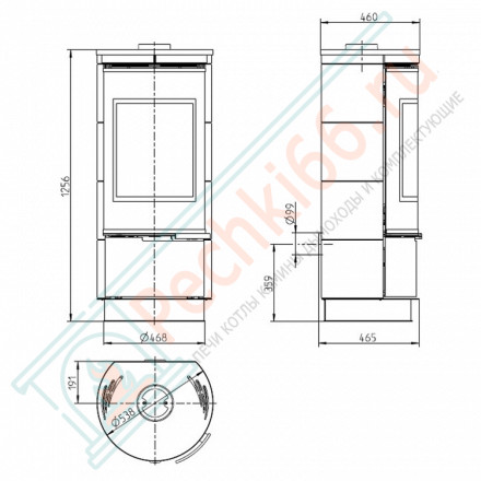 Печь-камин Andorra Standard, черная (Thorma)