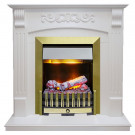 Электрический каминокомплект Sorrento - Белый дуб с очагом Danville Antique Brass FB2