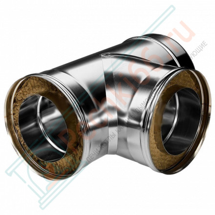 Тройник 90° с изол (НЕРЖ-321/0,8-НЕРЖ-439/0,5) d-115/200 (Дымок-Lux)