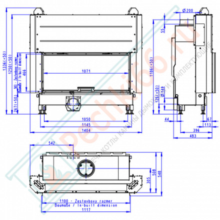 Топка для камина HEAT 3G L 88.50.01 (Romotop)