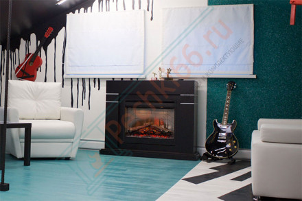 Каминокомплект Lindos - Алебастр с очагом Albany