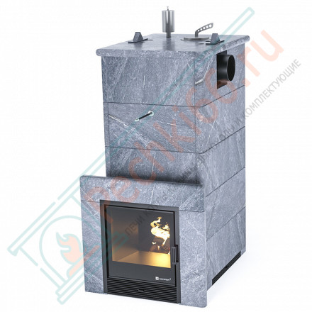 Печь для бани Геленджик с боковым подключением в талькохлорите (ИзиСтим)
