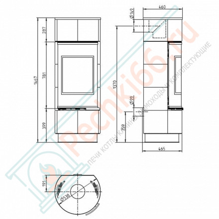 Печь-камин Atika Extra Serpentino, талькохлорит (Thorma)