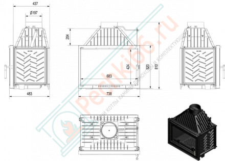 Чугунная топка Oliwia Deco (Kratki)
