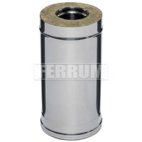 Сэндвич труба для дымохода L=0,5м (НЕРЖ-430/0,5-НЕРЖ-430/0,5) d-115/200 (Ferrum GS)