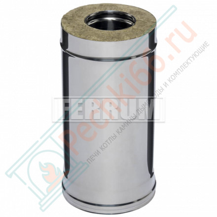 Сэндвич труба для дымохода L=0,5м (НЕРЖ-430/0,5-НЕРЖ-430/0,5) d-115/200 (Ferrum GS)