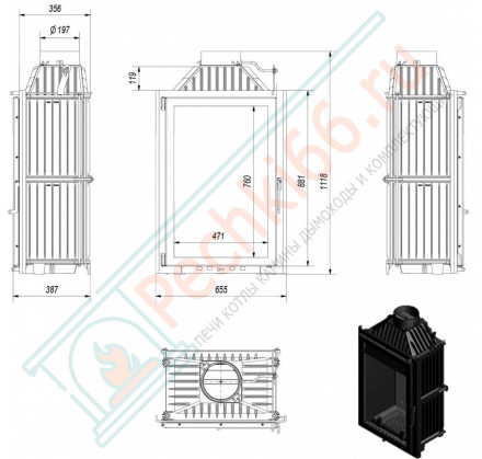 Чугунная топка Maja Wieza (Kratki)